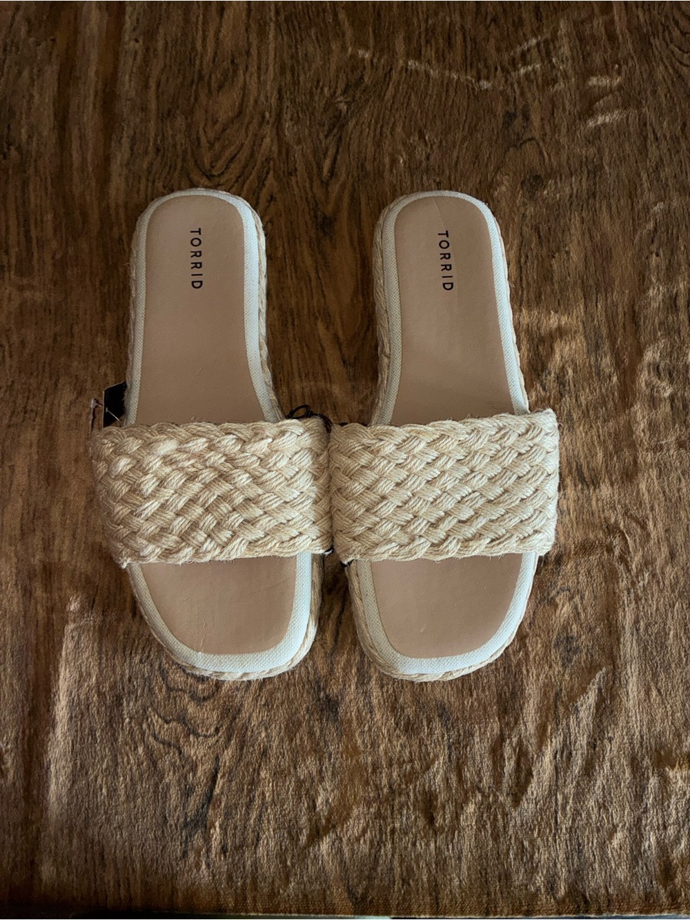 Torrid Raffia Platform Slide (WW) — Natural — Size 13 — BNWT